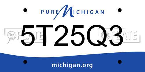 5T25Q3 Michigan License Plate
