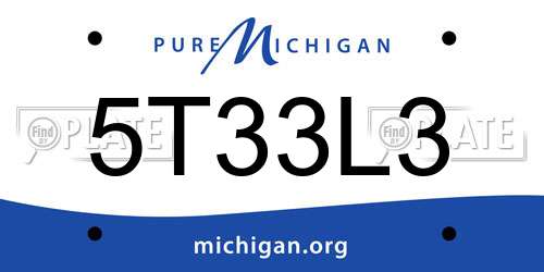 5T33L3 Michigan License Plate
