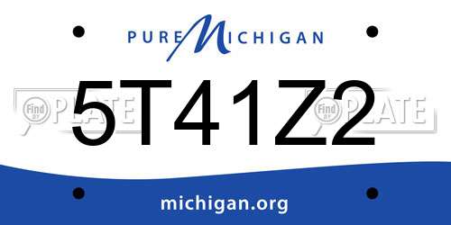 5T41Z2 Michigan License Plate