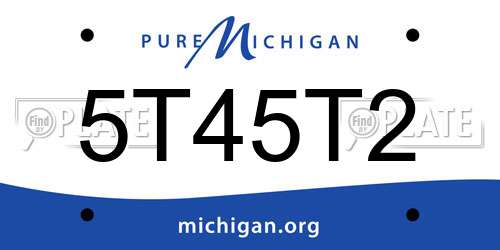 5T45T2 Michigan License Plate