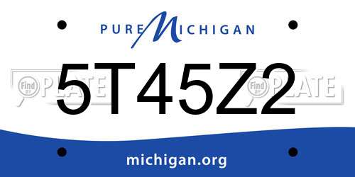 5T45Z2 Michigan License Plate