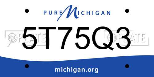 5T75Q3 Michigan License Plate
