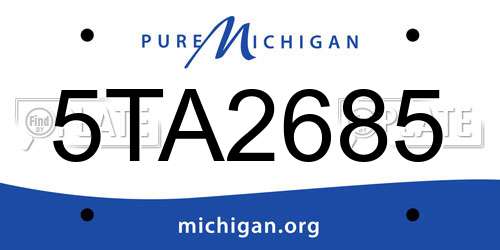 5TA2685 Michigan License Plate