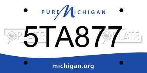 5TA877 Michigan License Plate