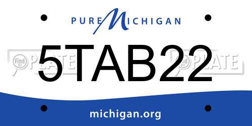 5TAB22 Michigan License Plate