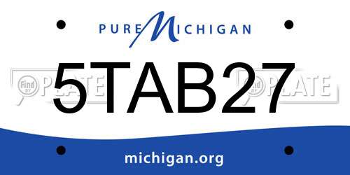 5TAB27 Michigan License Plate