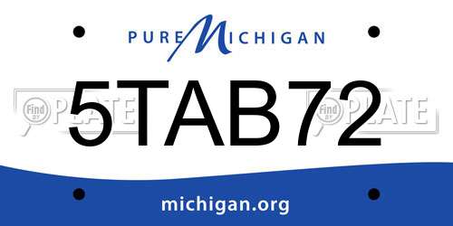 5TAB72 Michigan License Plate