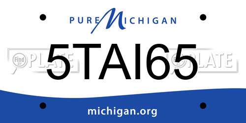 5TAI65 Michigan License Plate