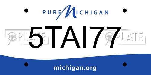 5TAI77 Michigan License Plate