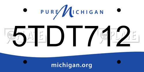 5TDT712 Michigan License Plate