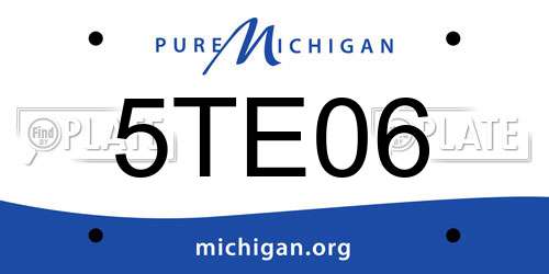 5TE06 Michigan License Plate
