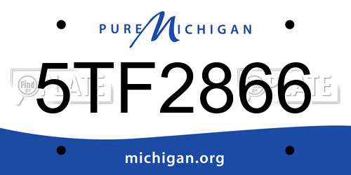 5TF2866 Michigan License Plate