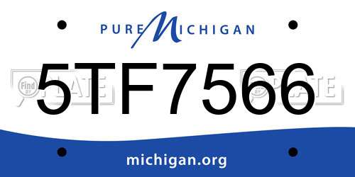 5TF7566 Michigan License Plate