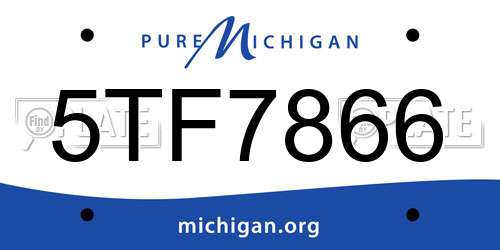 5TF7866 Michigan License Plate