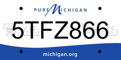 5TFZ866 Michigan License Plate