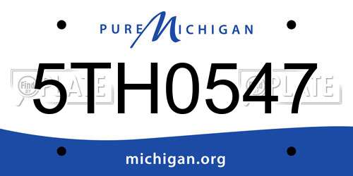 5TH0547 Michigan License Plate