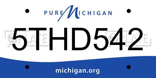 5THD542 Michigan License Plate