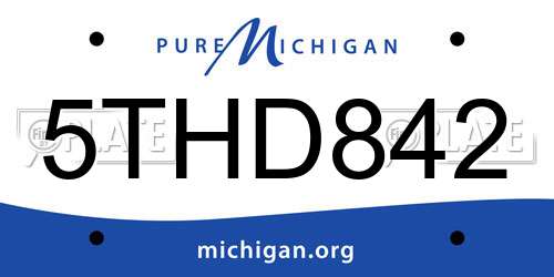 5THD842 Michigan License Plate