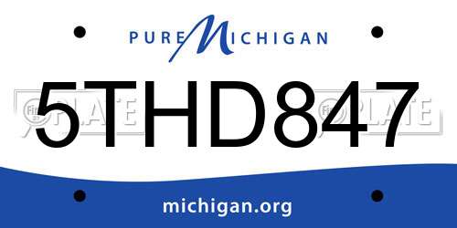 5THD847 Michigan License Plate