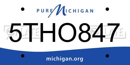 5THO847 Michigan License Plate