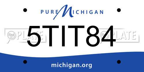 5TIT84 Michigan License Plate