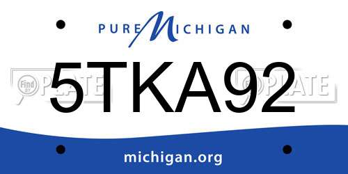 5TKA92 Michigan License Plate