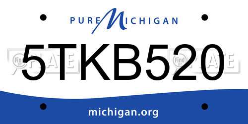 5TKB520 Michigan License Plate