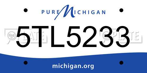5TL5233 Michigan License Plate