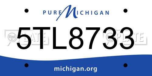 5TL8733 Michigan License Plate