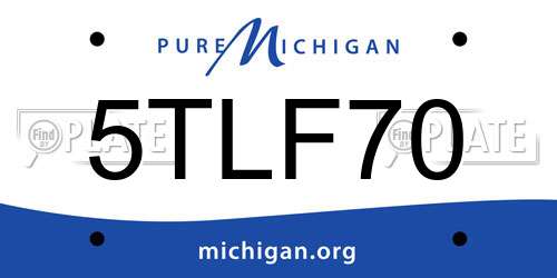 5TLF70 Michigan License Plate
