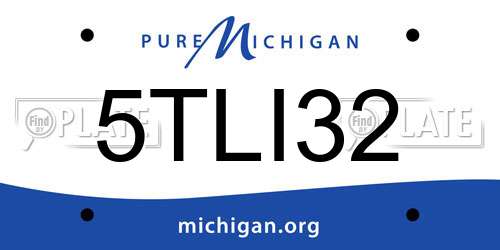 5TLI32 Michigan License Plate