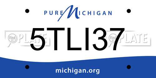 5TLI37 Michigan License Plate