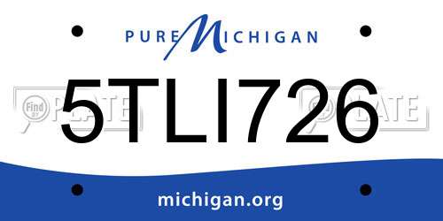 5TLI726 Michigan License Plate