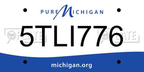 5TLI776 Michigan License Plate