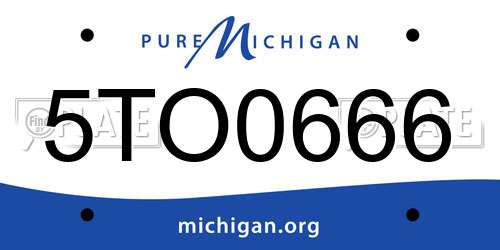 5TO0666 Michigan License Plate