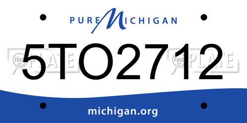 5TO2712 Michigan License Plate
