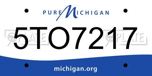 5TO7217 Michigan License Plate
