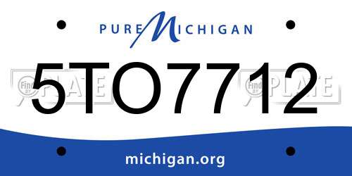 5TO7712 Michigan License Plate