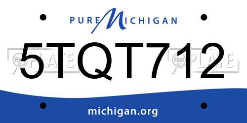 5TQT712 Michigan License Plate
