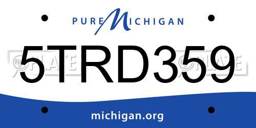 5TRD359 Michigan License Plate