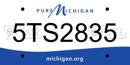 5TS2835 Michigan License Plate