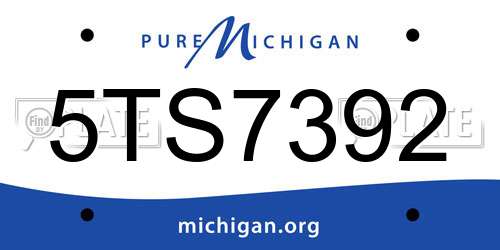 5TS7392 Michigan License Plate