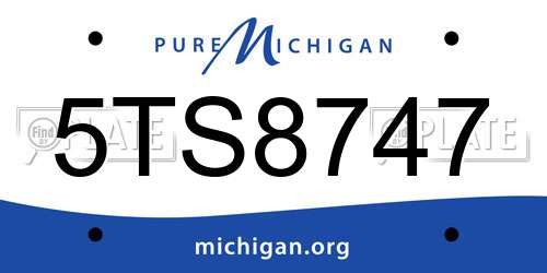 5TS8747 Michigan License Plate