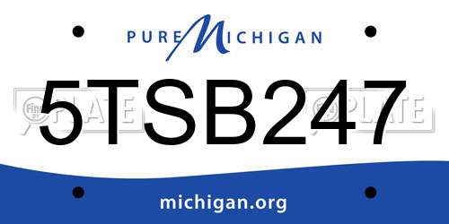 5TSB247 Michigan License Plate