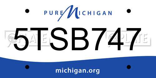5TSB747 Michigan License Plate