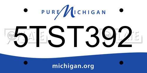 5TST392 Michigan License Plate