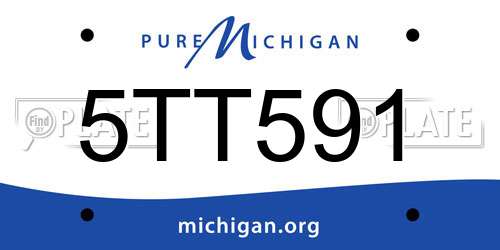 5TT591 Michigan License Plate