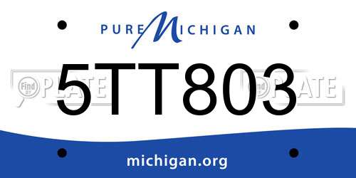 5TT803 Michigan License Plate