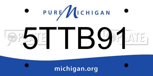 5TTB91 Michigan License Plate