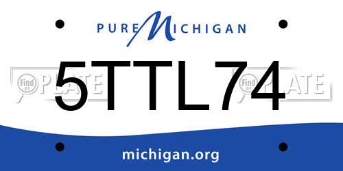 5TTL74 Michigan License Plate